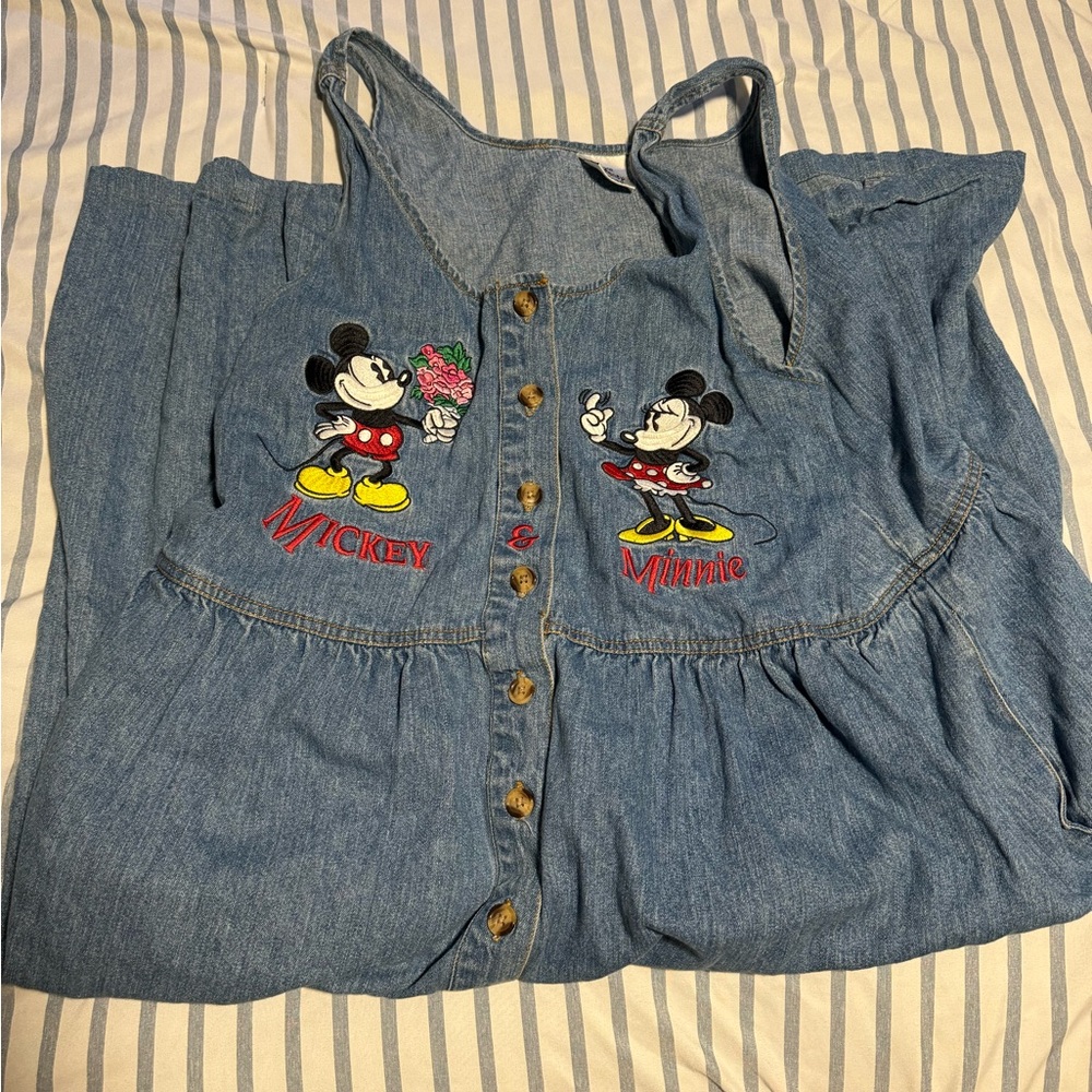 Mickey and Minnie button down denim dress
